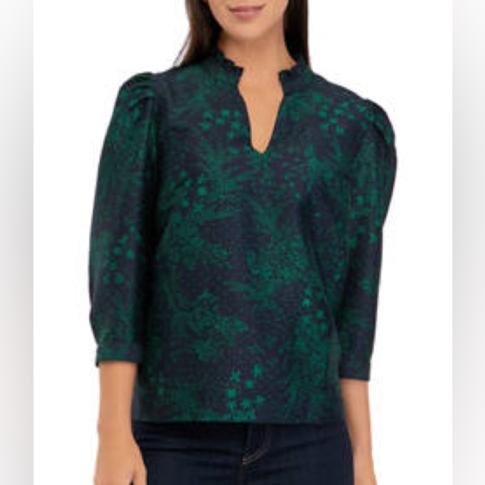 CROWN & IVY - Puff Sleeve VNeck Floral Top Sz XXL